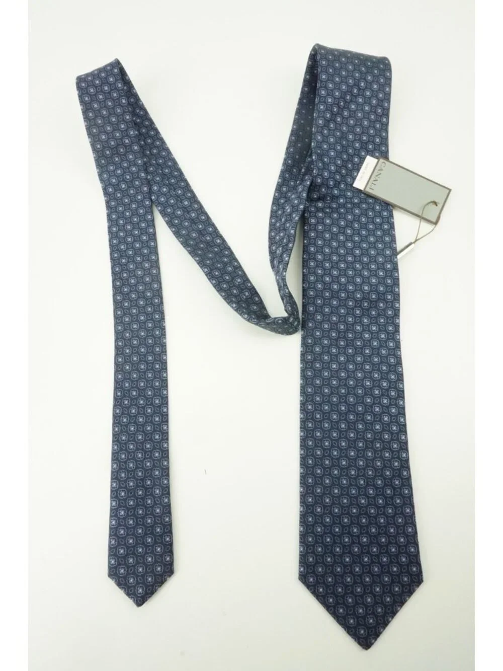 Canali Indigo Baby Blue Ditsy Micro Floral Tie Brand New With Tags